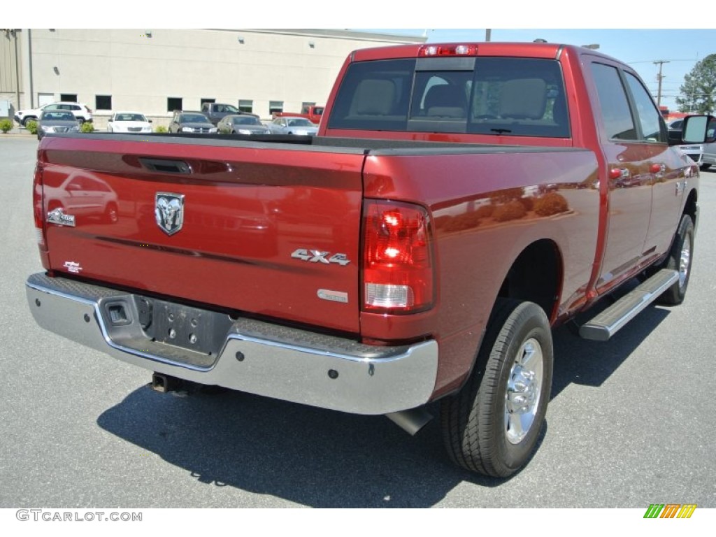 2012 Ram 2500 HD SLT Crew Cab 4x4 - Deep Molten Red Pearl / Light Pebble Beige/Bark Brown photo #5