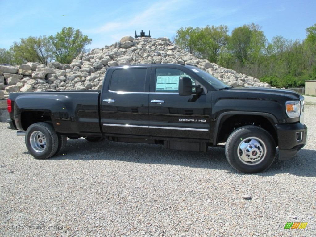 Onyx Black 2015 GMC Sierra 3500HD Denali Crew Cab 4x4 Dual Rear Wheel Exterior Photo #93206903