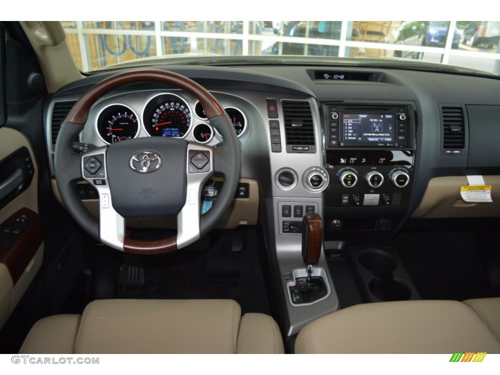 2014 Toyota Sequoia Platinum 4x4 Sand Beige Dashboard Photo #93207905