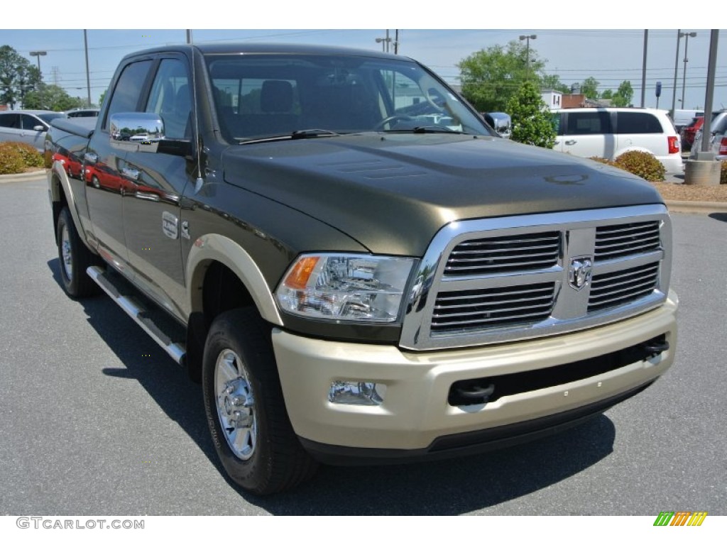 2011 Ram 2500 HD Laramie Longhorn Crew Cab 4x4 - Sagebrush Pearl / Light Pebble Beige/Bark Brown photo #2