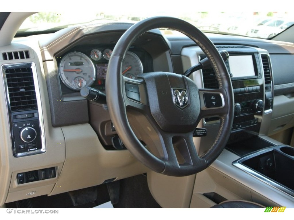 2011 Ram 2500 HD Laramie Longhorn Crew Cab 4x4 - Sagebrush Pearl / Light Pebble Beige/Bark Brown photo #27