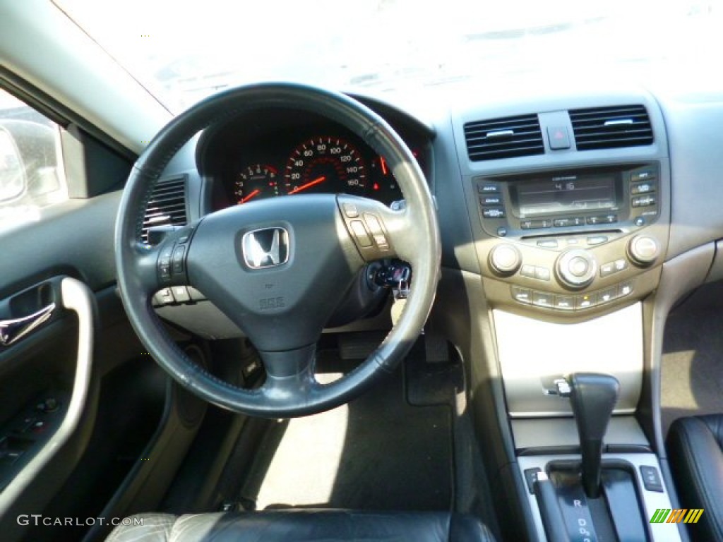 2003 Accord EX V6 Coupe - Satin Silver Metallic / Black photo #13
