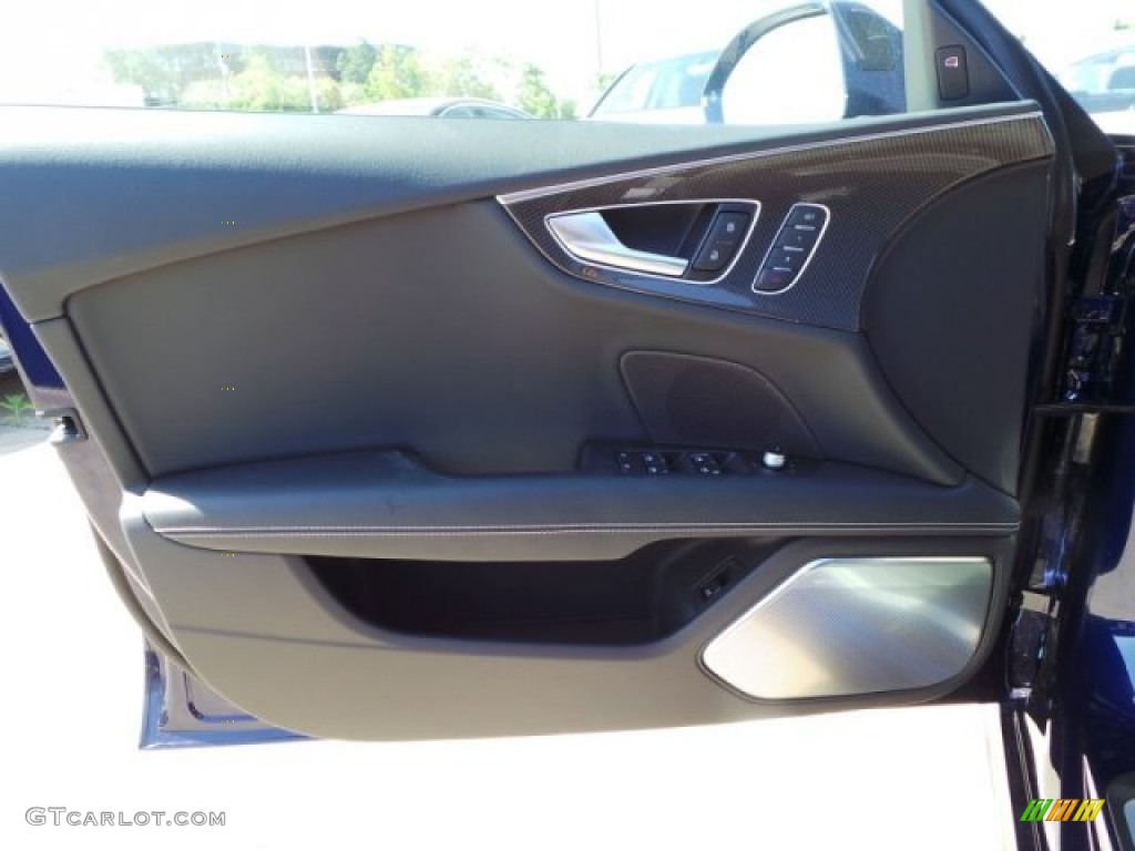 2014 Audi S7 Prestige 4.0 TFSI quattro Black Valcona w/Diamond Contrast Stitching Door Panel Photo #93218846