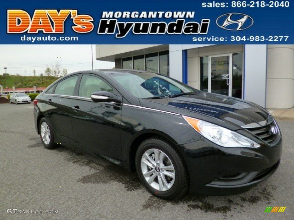 2014 Sonata GLS - Phantom Black Metallic / Camel photo #1