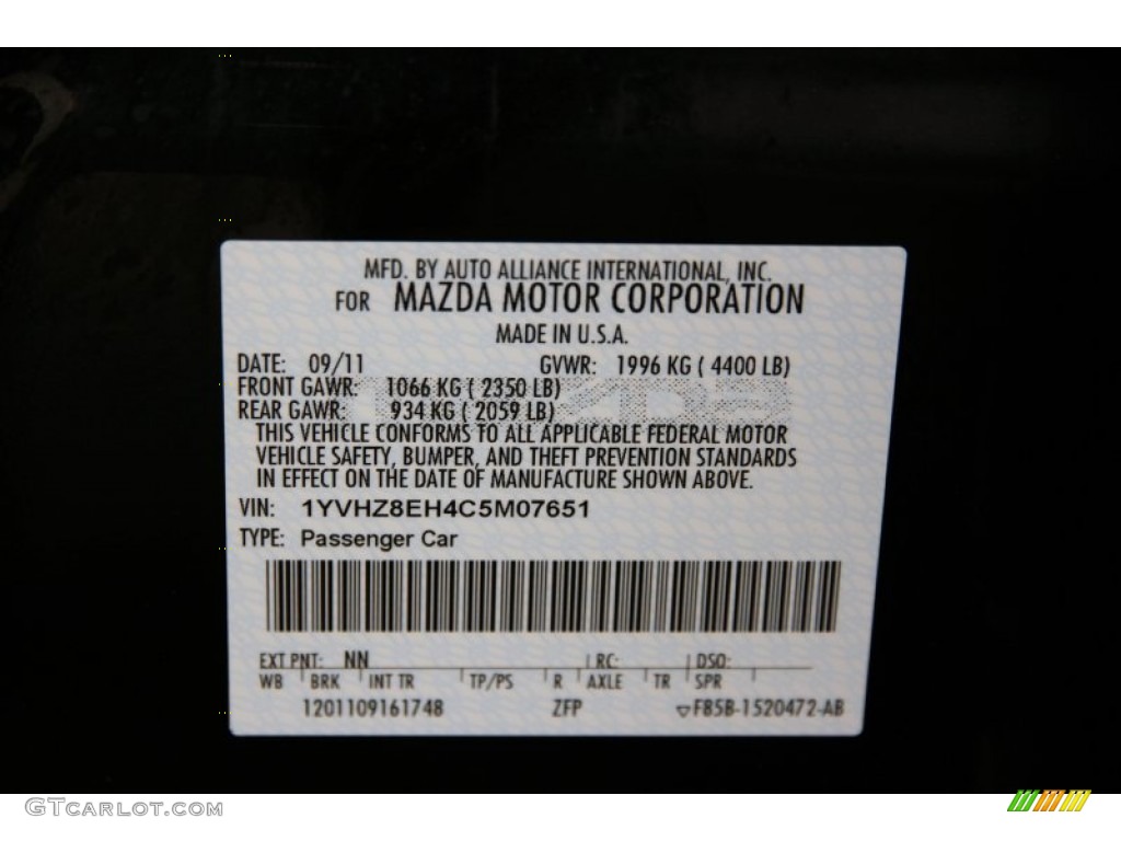 2012 MAZDA6 i Touring Plus Sedan - Ebony Black / Black photo #18