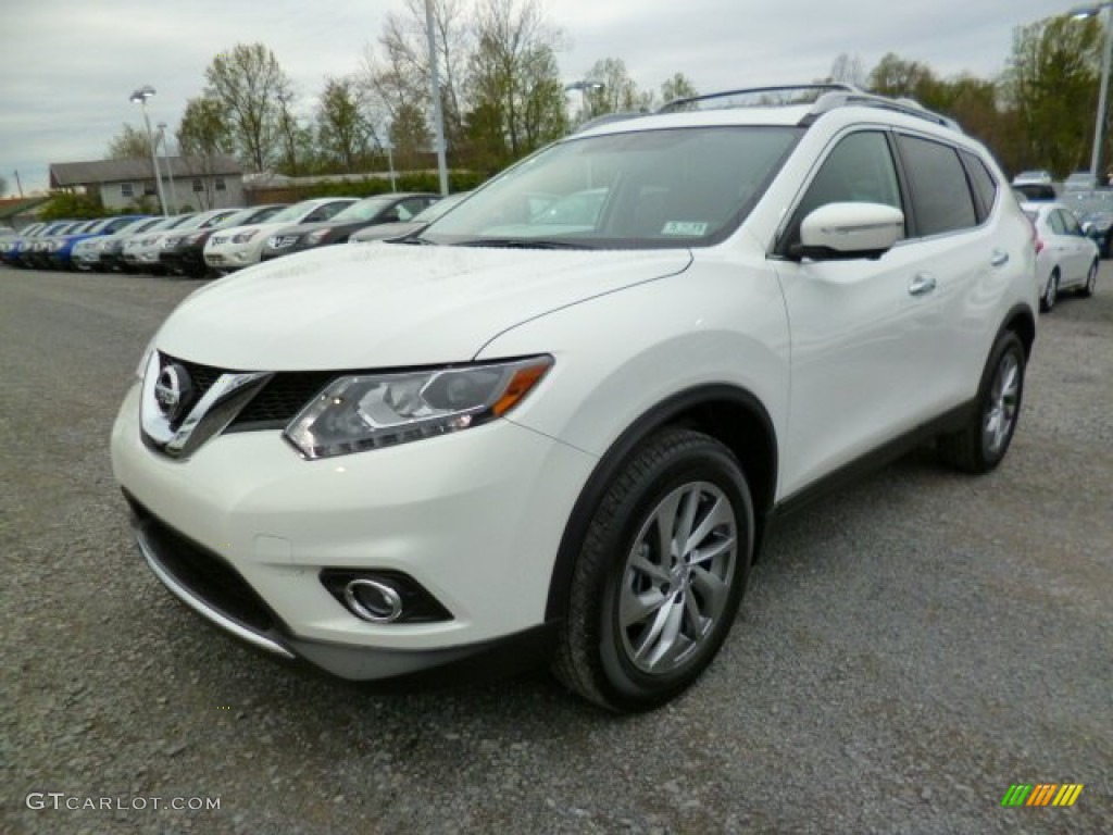 Moonlight White 2014 Nissan Rogue SL AWD Exterior Photo #93223715