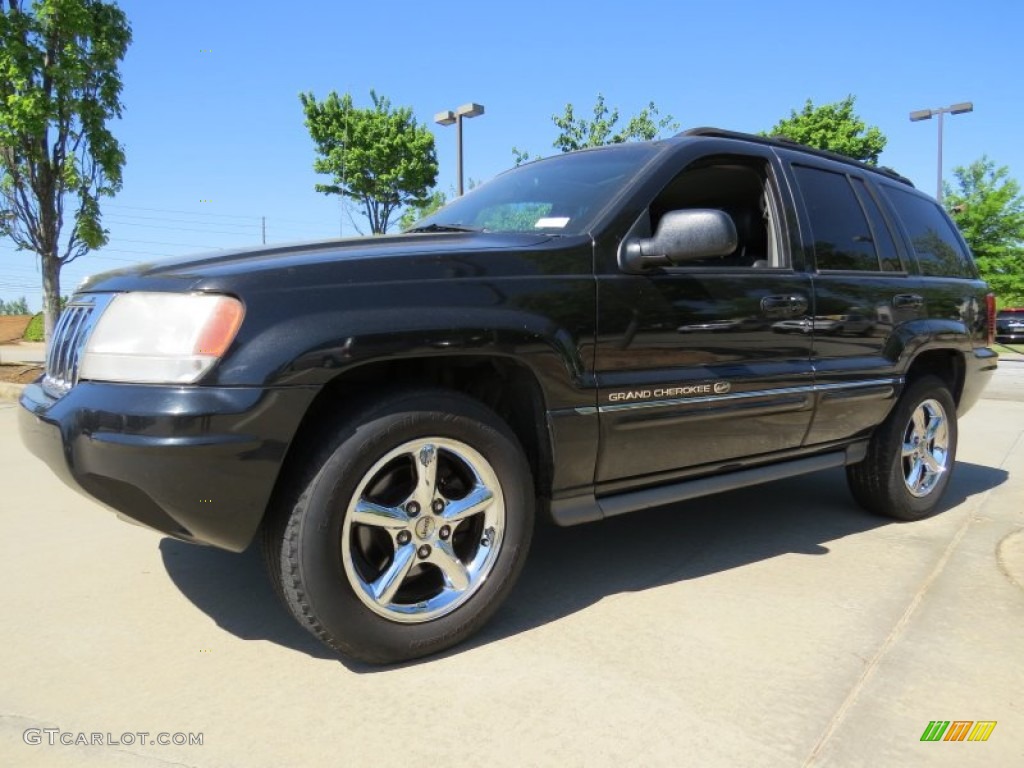 2004 Grand Cherokee Overland - Brillant Black Crystal Pearl / Dark Slate Gray photo #1