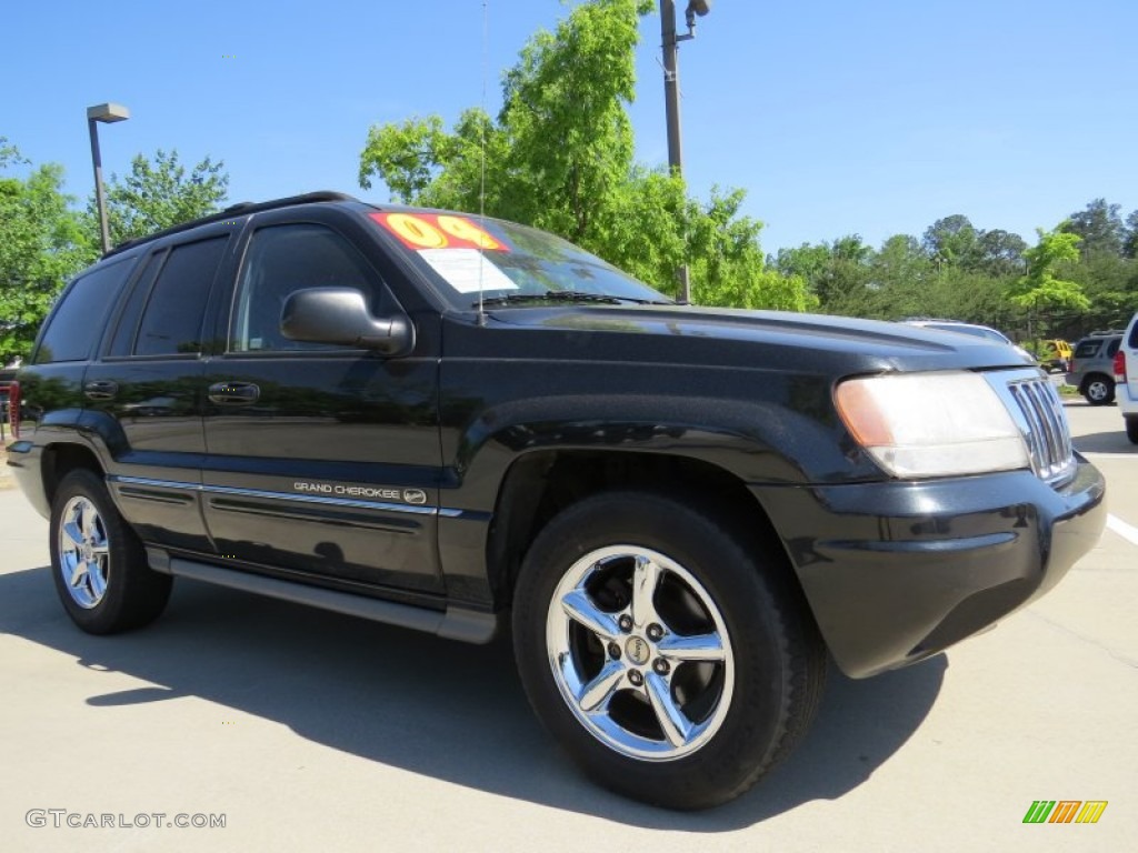 2004 Grand Cherokee Overland - Brillant Black Crystal Pearl / Dark Slate Gray photo #4