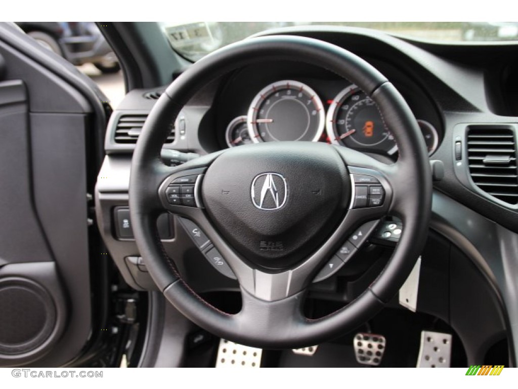 2012 Acura TSX Special Edition Sedan Ebony Steering Wheel Photo #93229719