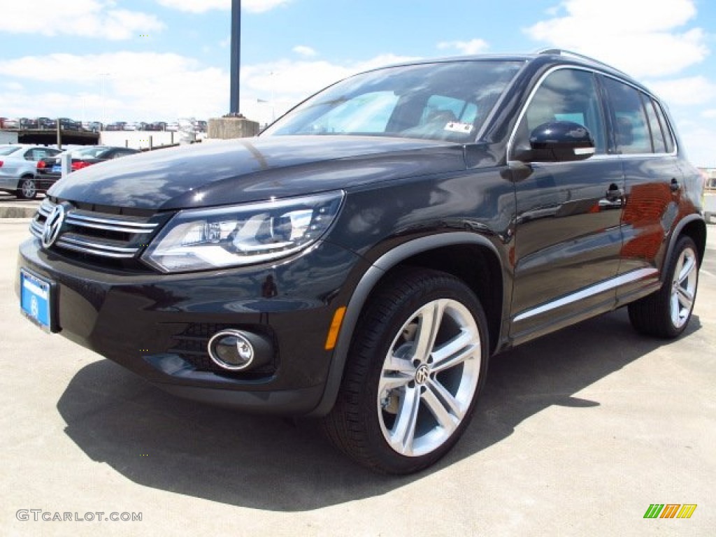 2014 Tiguan R-Line - Deep Black Metallic / Beige photo #3