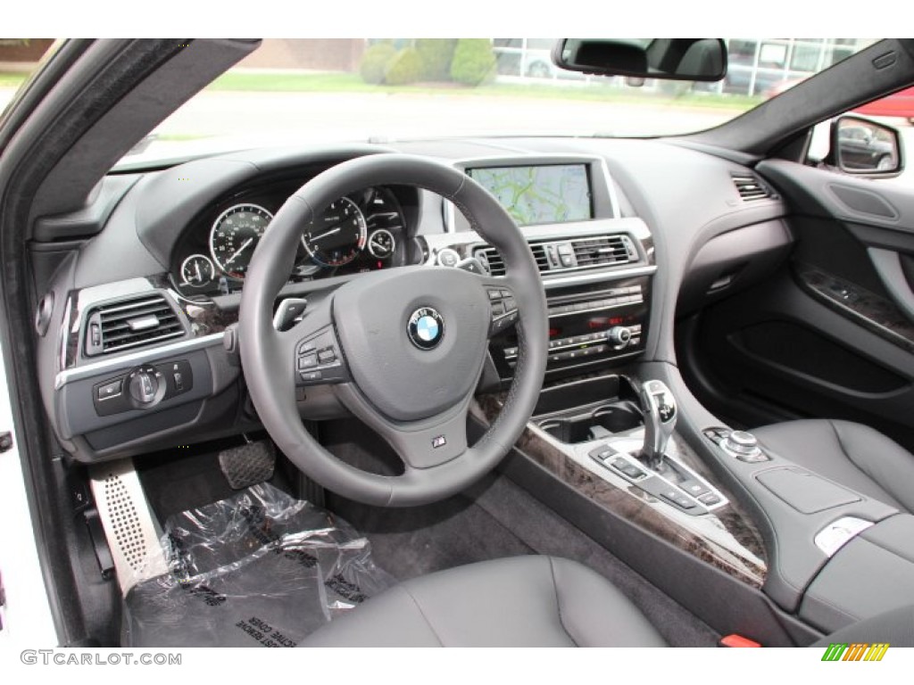 Black Interior 2014 BMW 6 Series 640i xDrive Coupe Photo #93232247