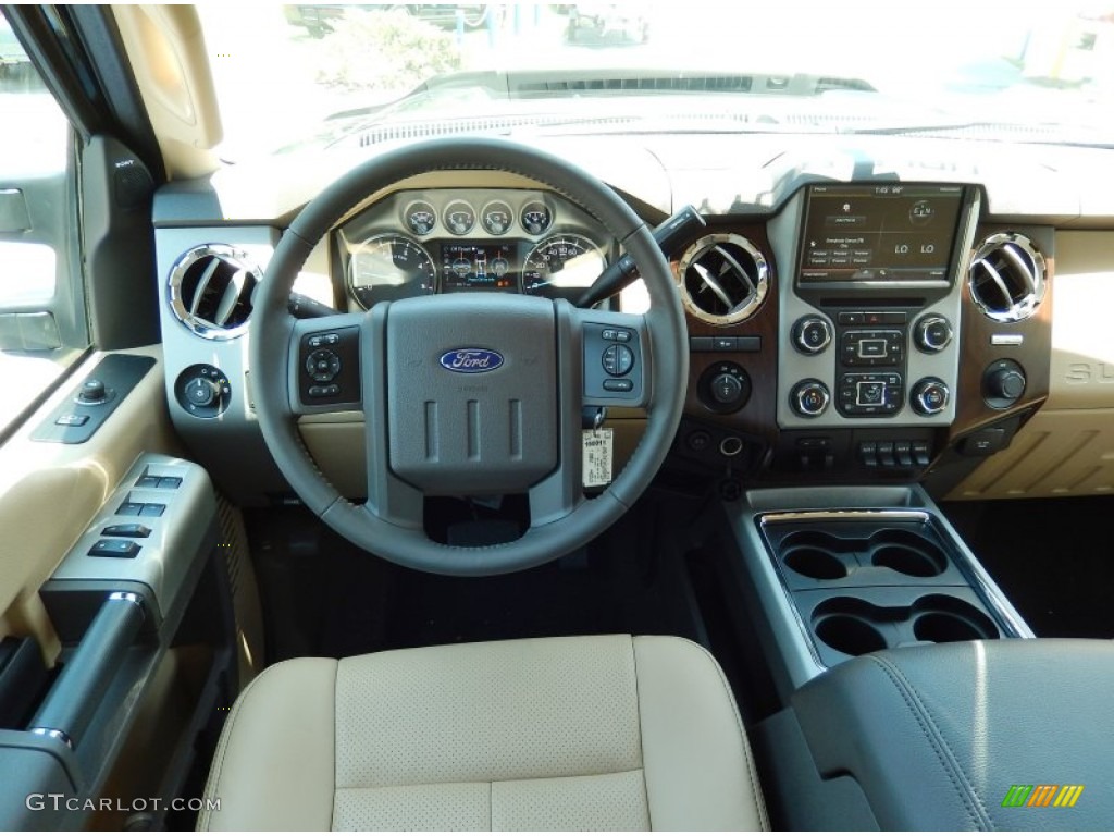 2015 Ford F350 Super Duty Lariat Crew Cab 4x4 Adobe Dashboard Photo #93235334