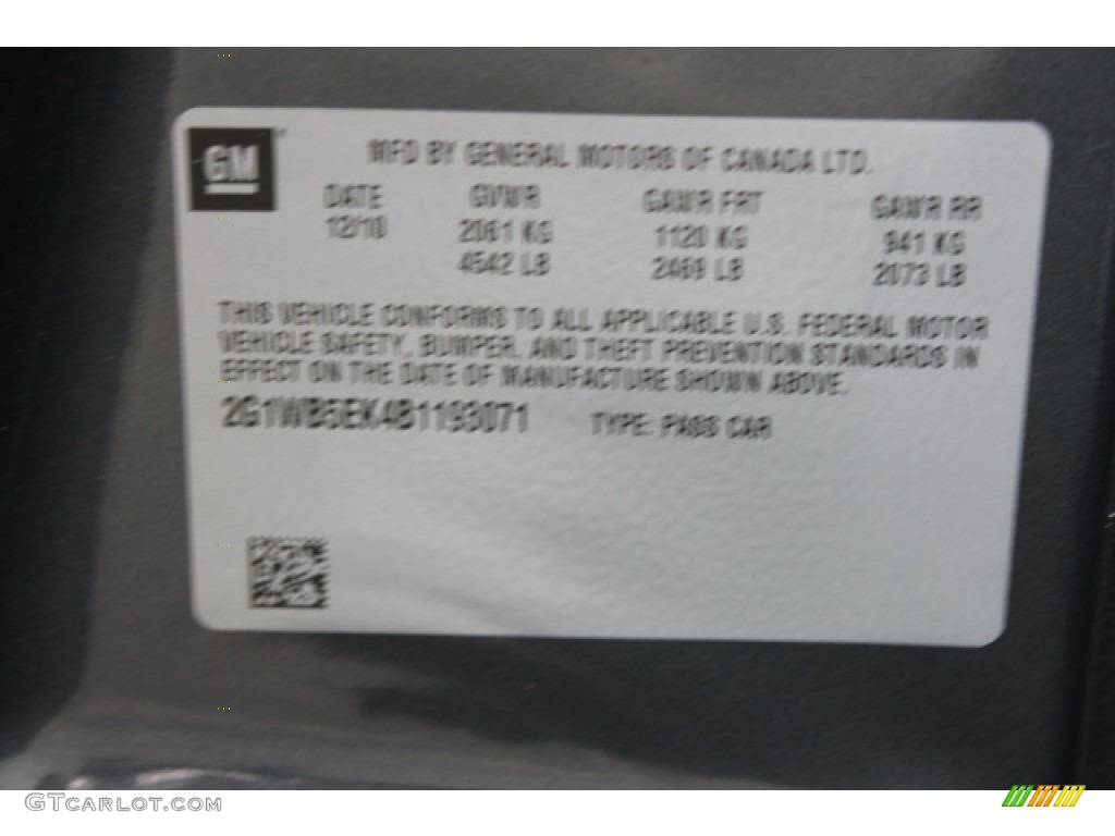 2011 Impala LT - Cyber Gray Metallic / Ebony photo #17