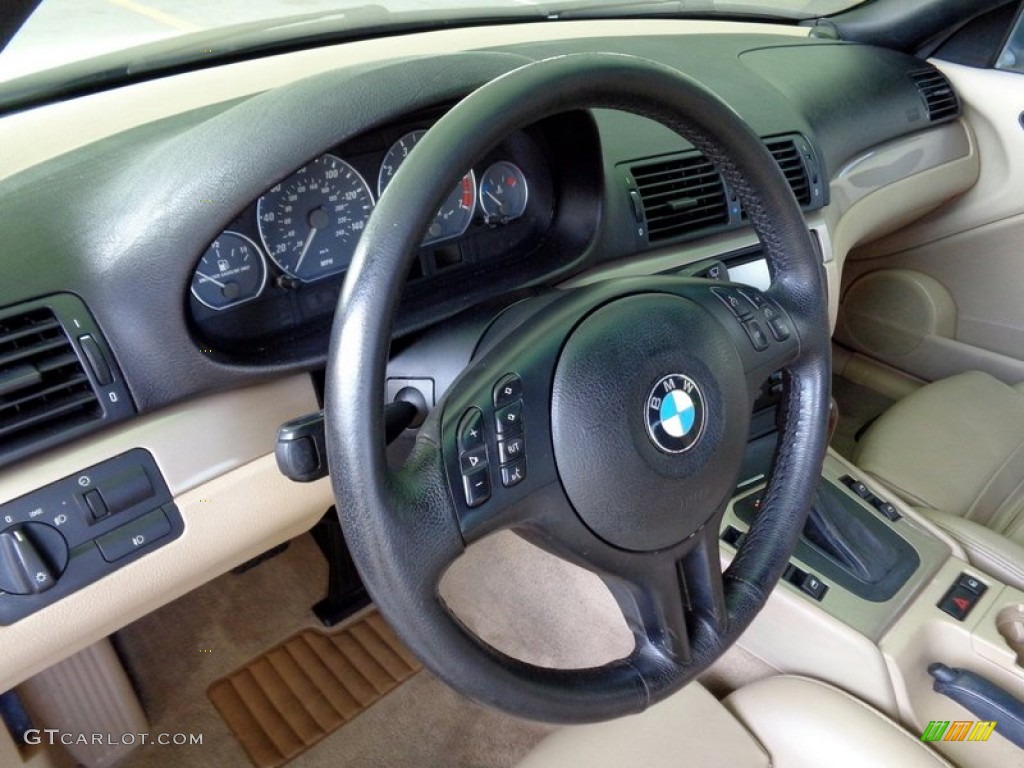 2001 BMW 3 Series 330i Convertible Sand Steering Wheel Photo #93240842