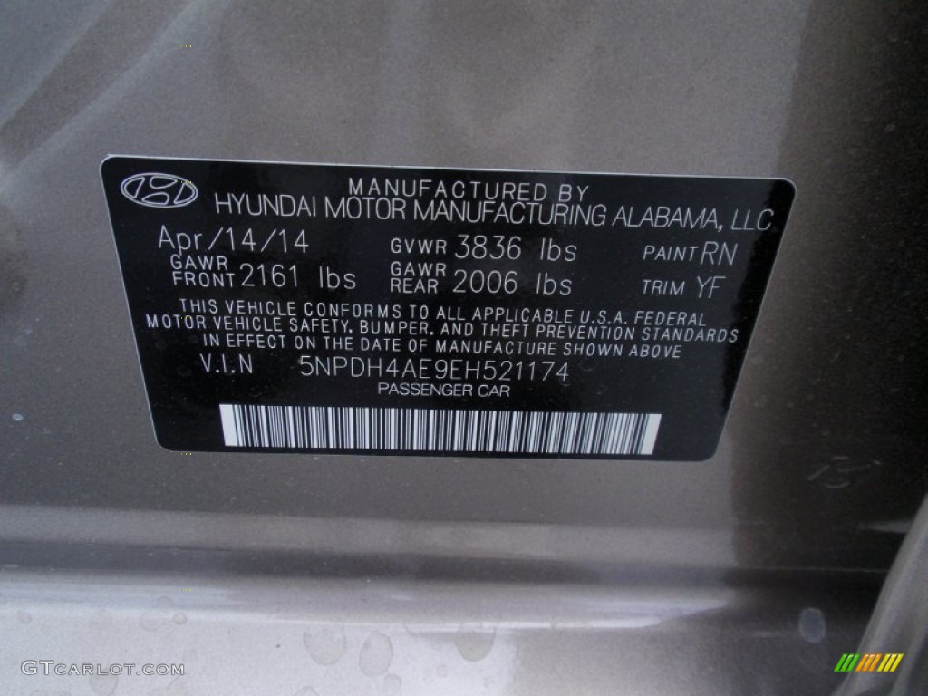 2014 Elantra SE Sedan - Bronze / Beige photo #31
