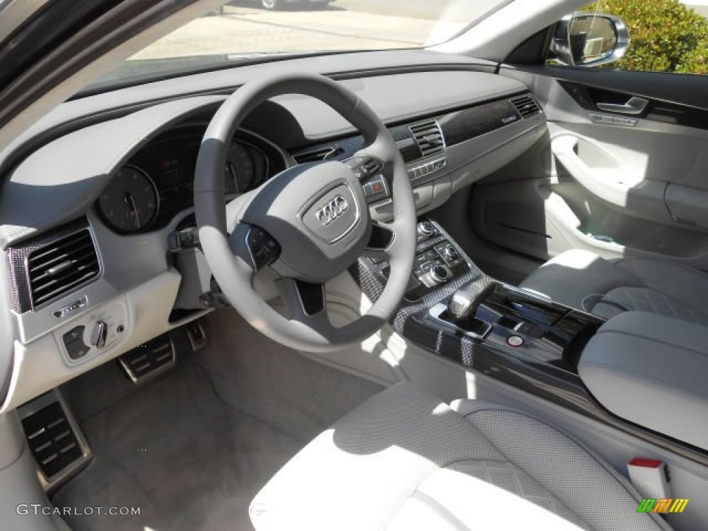 Lunar Silver Interior 2013 Audi S8 4.0 TFSI quattro Sedan Photo #93249143