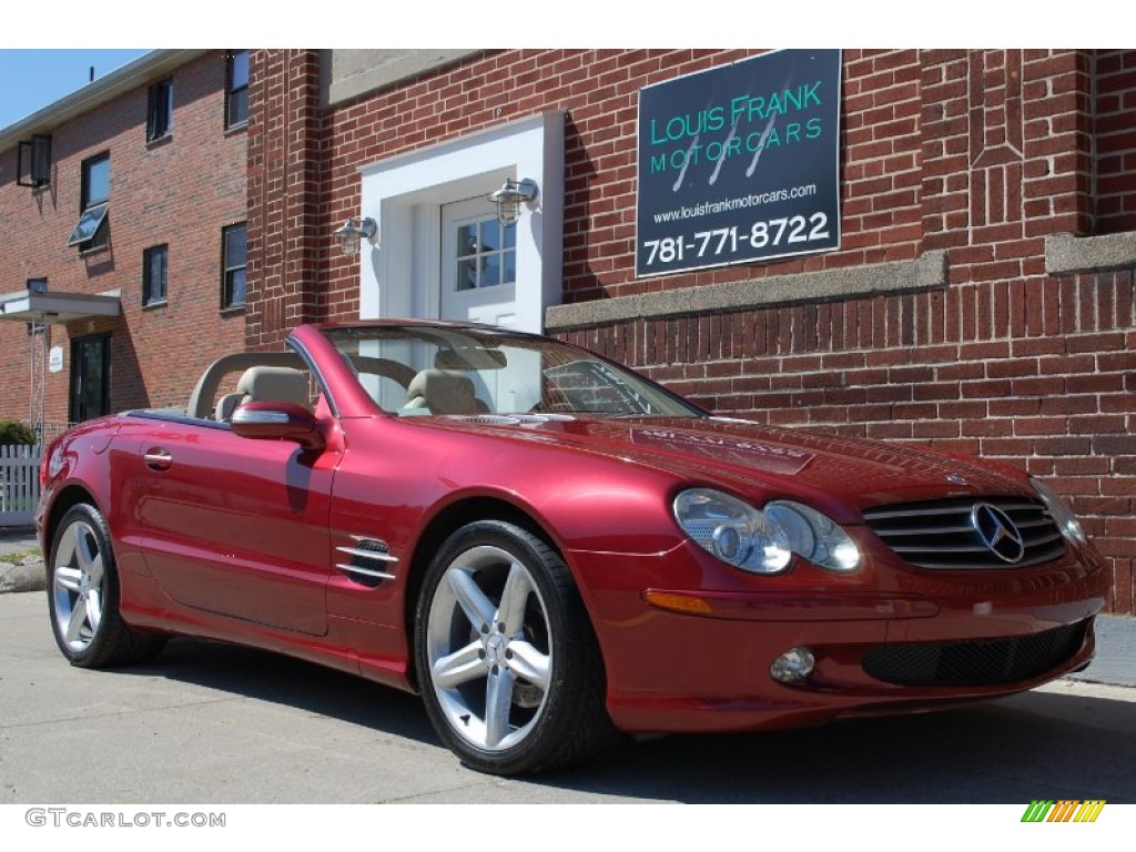 2004 SL 500 Roadster - Firemist Red Metallic / Stone photo #11