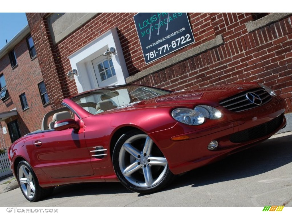 2004 SL 500 Roadster - Firemist Red Metallic / Stone photo #73