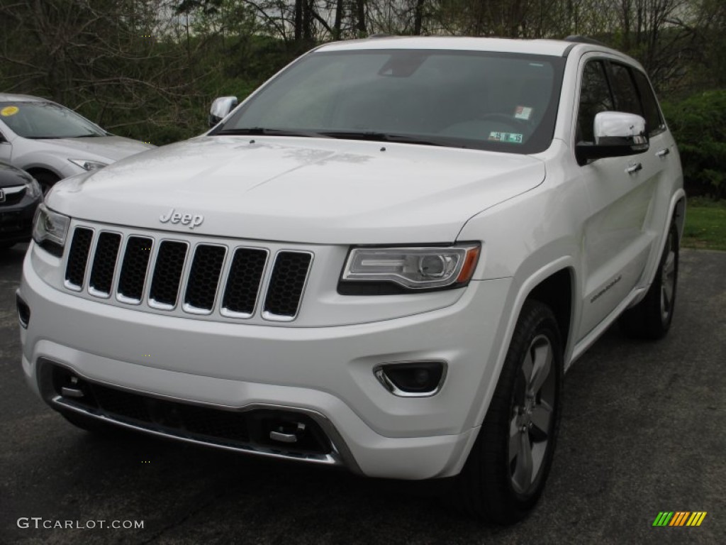 2014 Grand Cherokee Overland 4x4 - Bright White / Overland Morocco Black photo #4