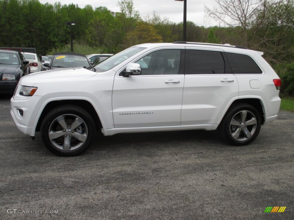 2014 Grand Cherokee Overland 4x4 - Bright White / Overland Morocco Black photo #8