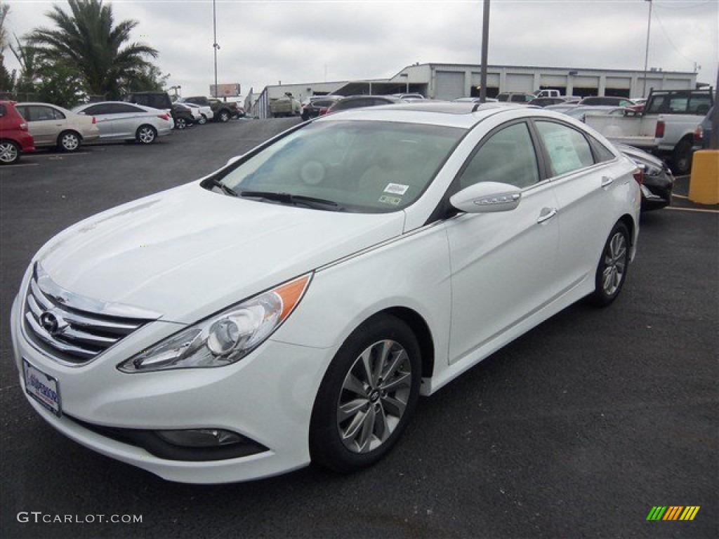 2014 Sonata Limited 2.0T - Pearl White / Camel photo #1