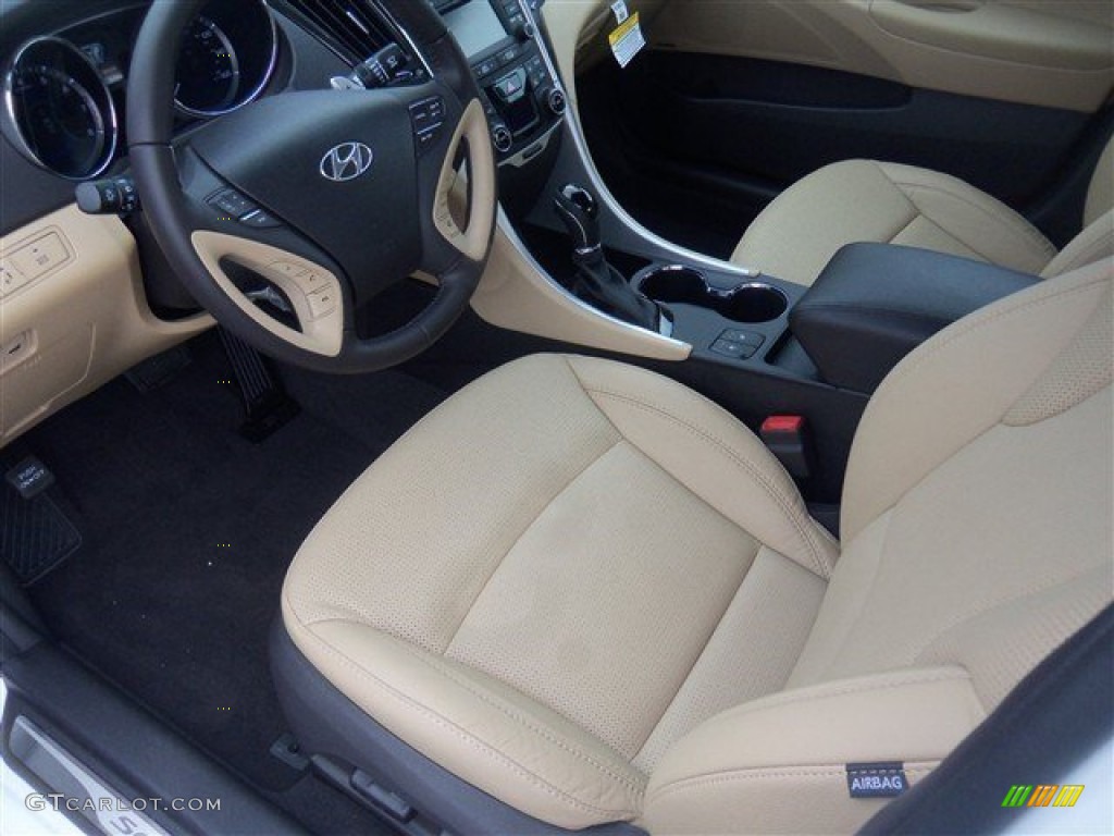 2014 Sonata Limited 2.0T - Pearl White / Camel photo #6