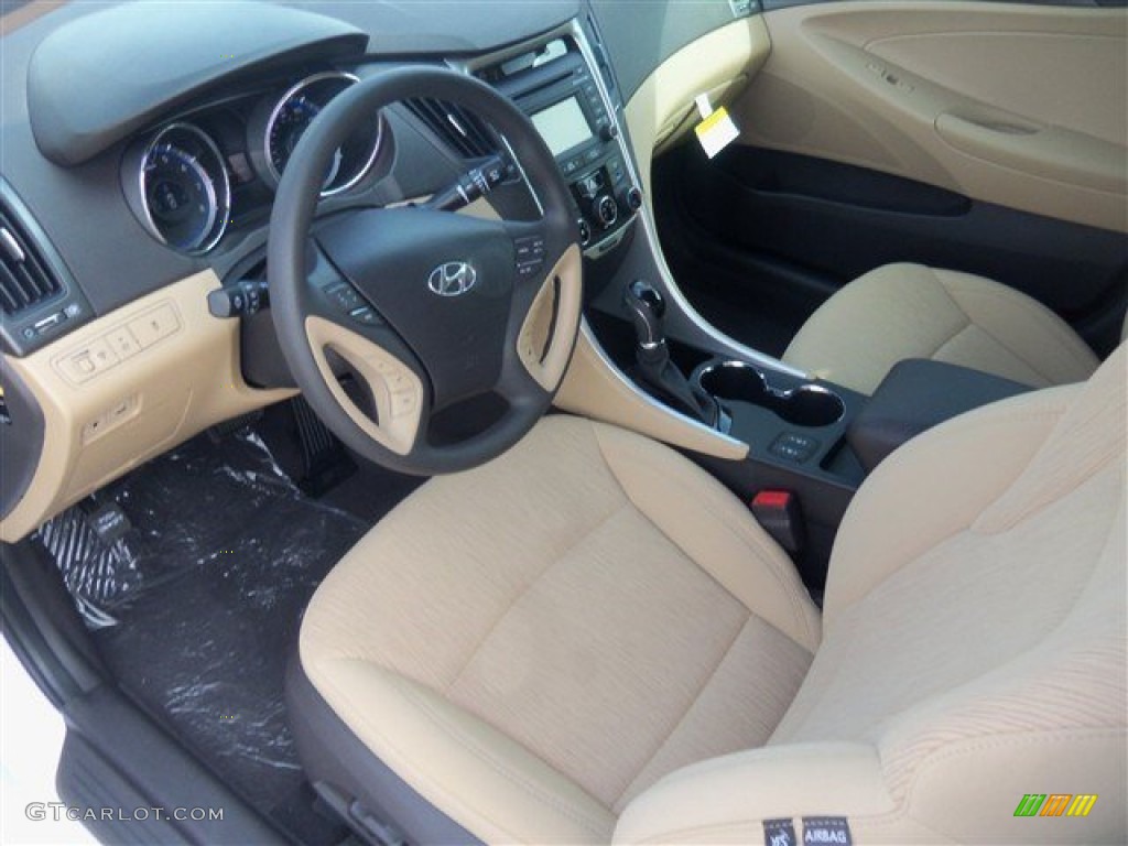 2014 Sonata GLS - Pearl White / Camel photo #6