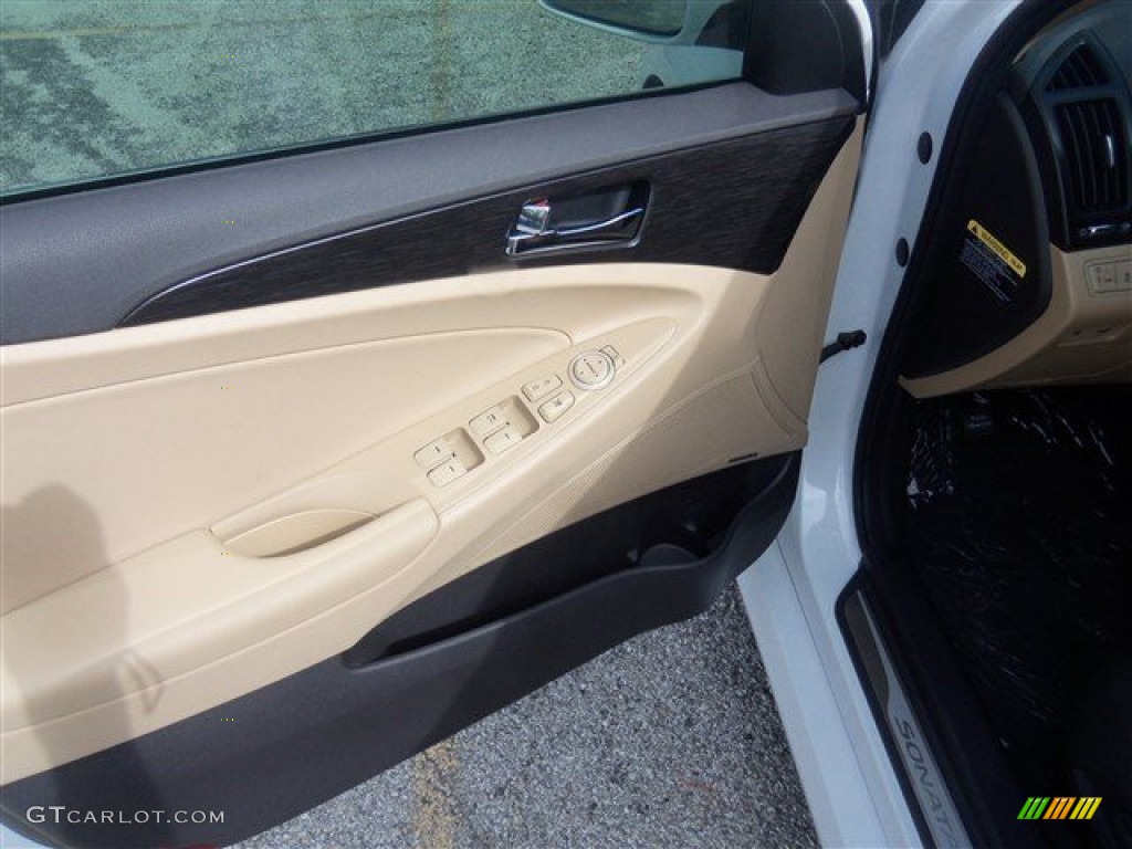 2014 Sonata Limited 2.0T - Pearl White / Camel photo #5