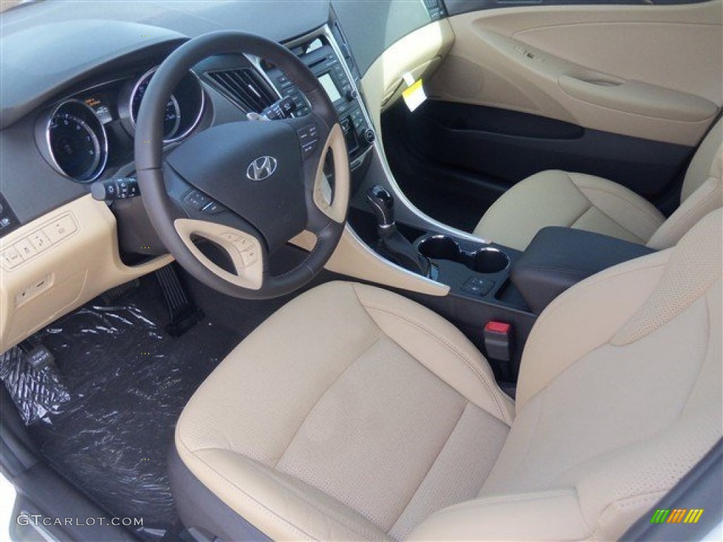 2014 Sonata Limited 2.0T - Pearl White / Camel photo #6