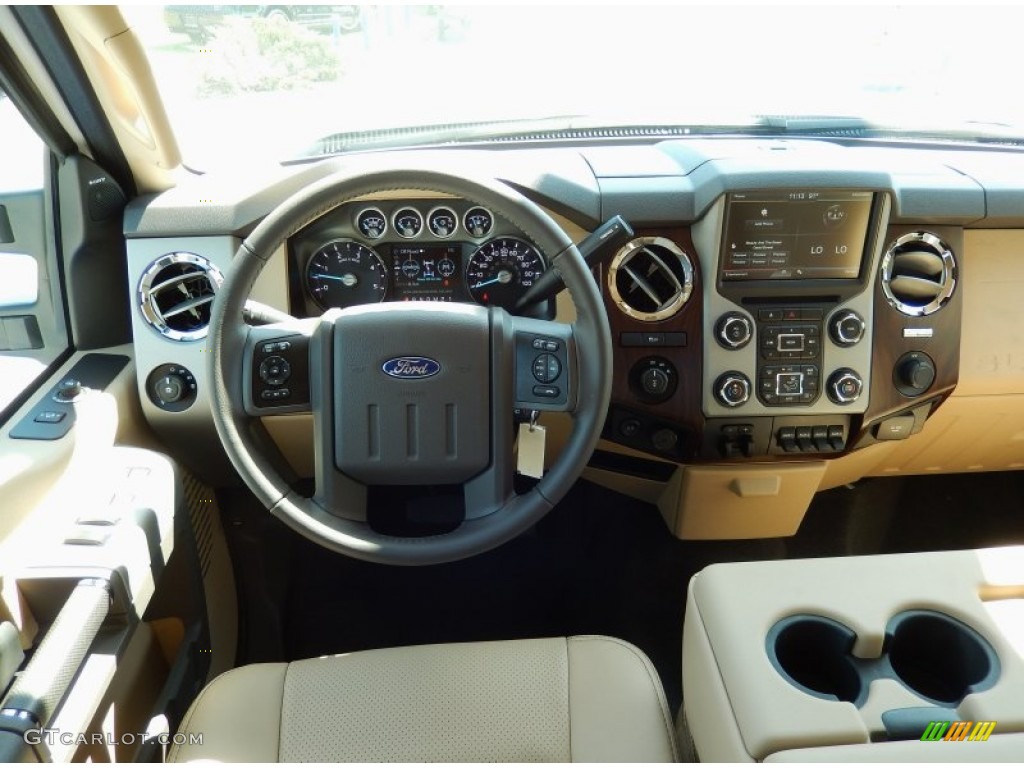 2015 Ford F350 Super Duty Lariat Crew Cab 4x4 Adobe Dashboard Photo #93275024