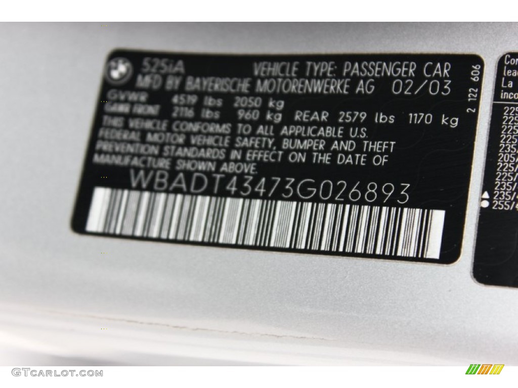 2003 5 Series 525i Sedan - Titanium Silver Metallic / Grey photo #44