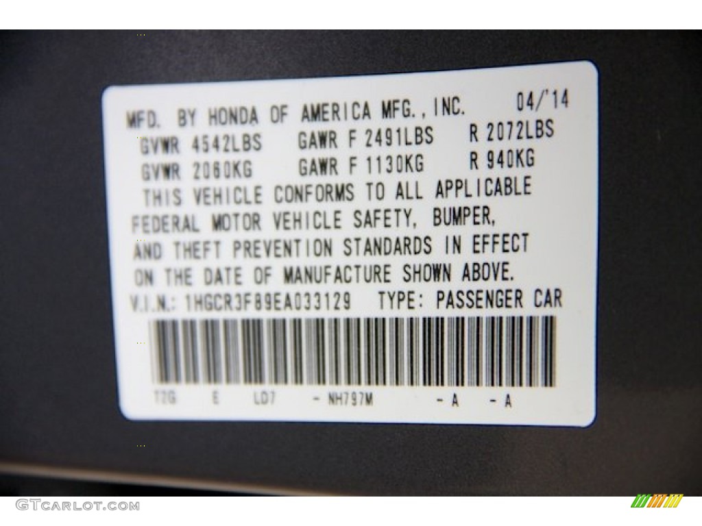 2014 Accord EX-L V6 Sedan - Modern Steel Metallic / Black photo #23