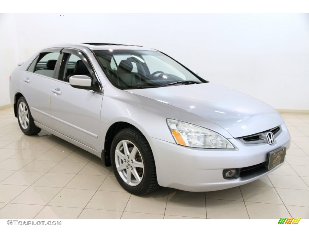 2004 Accord EX V6 Sedan - Satin Silver Metallic / Black photo #1