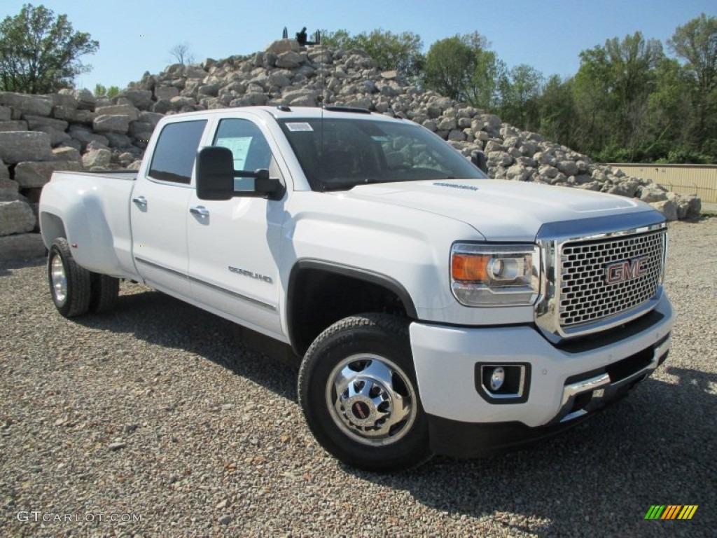 Summit White 2015 GMC Sierra 3500HD Denali Crew Cab 4x4 Dual Rear Wheel Exterior Photo #93285204