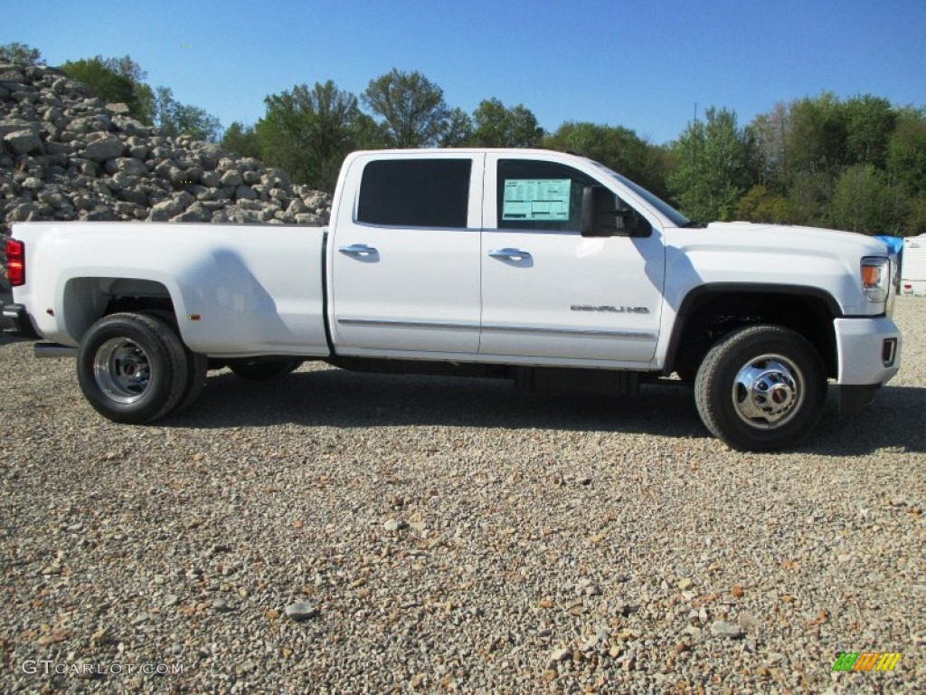 Summit White 2015 GMC Sierra 3500HD Denali Crew Cab 4x4 Dual Rear Wheel Exterior Photo #93285674