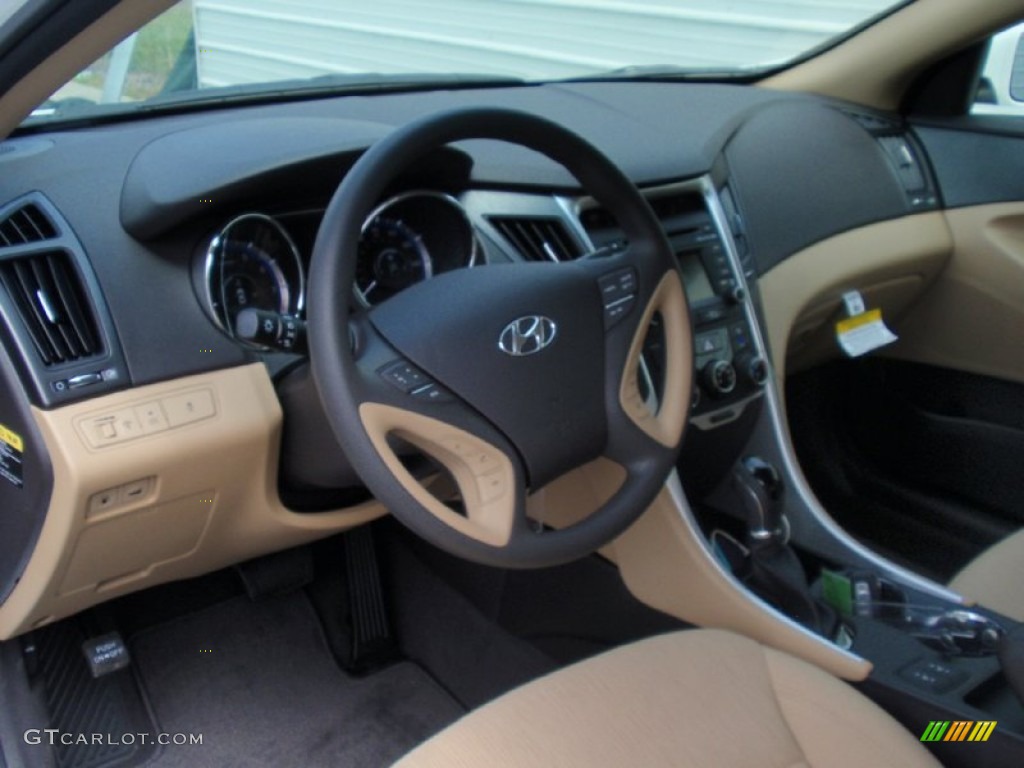 2014 Sonata GLS - Pearl White / Camel photo #23