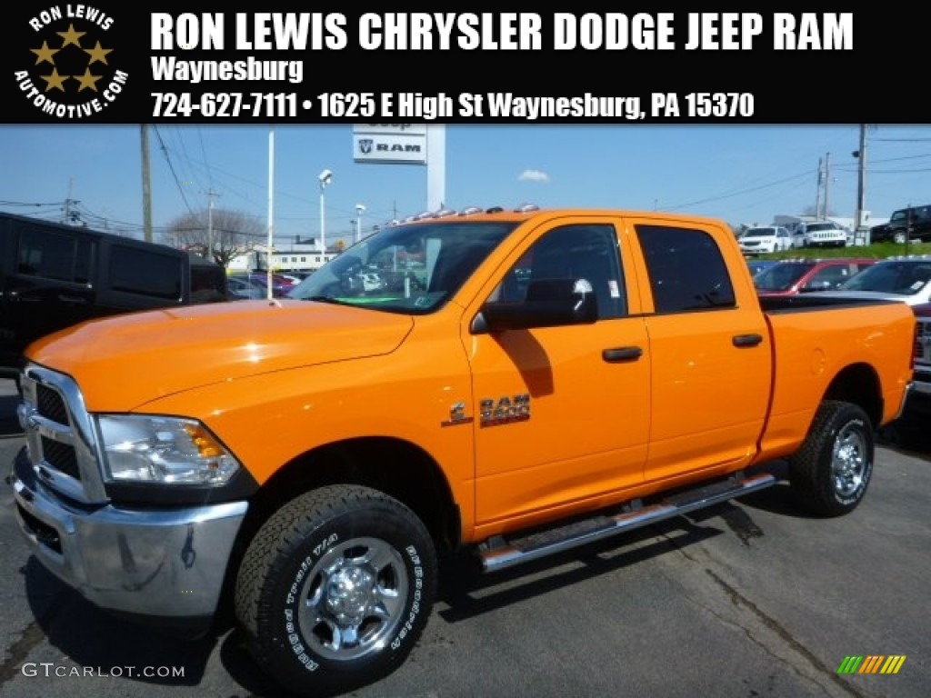 2013 2500 Tradesman Crew Cab 4x4 - Omaha Orange / Black/Diesel Gray photo #1