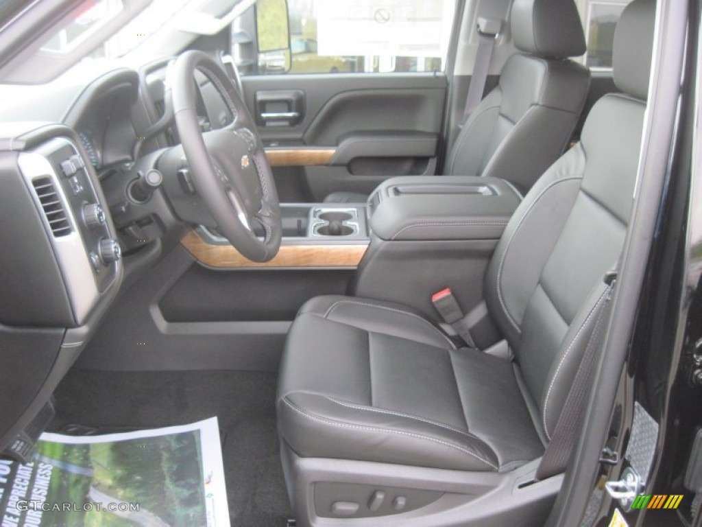 Jet Black Interior 2015 Chevrolet Silverado 3500HD LTZ Crew Cab Dual Rear Wheel 4x4 Photo #93292134