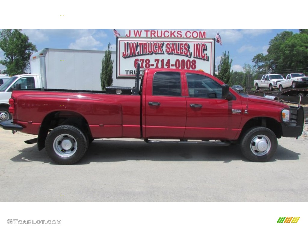 2008 Ram 3500 SLT Quad Cab 4x4 Dually - Inferno Red Crystal Pearl / Medium Slate Gray photo #8
