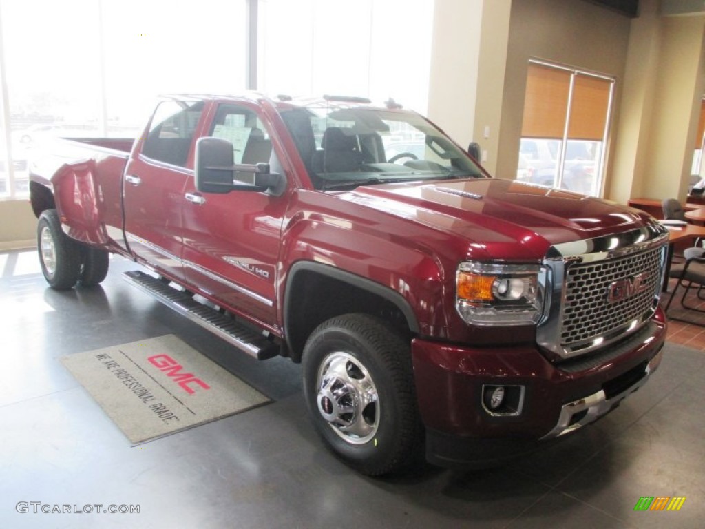 2015 Sierra 3500HD Denali Crew Cab 4x4 Dual Rear Wheel - Sonoma Red Metallic / Denali Jet Black photo #1