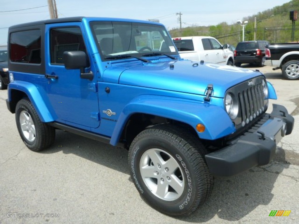 2014 Wrangler Sport 4x4 - Hydro Blue Pearl Coat / Black photo #9