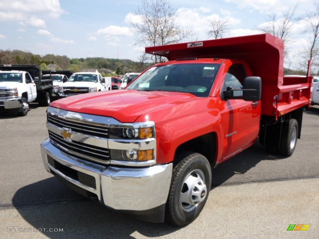 Victory Red 2015 Chevrolet Silverado 3500HD WT Regular Cab Dump Truck Exterior Photo #93303180