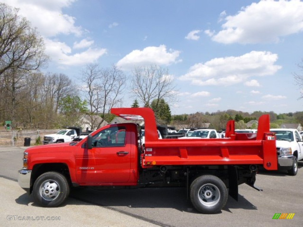 Victory Red 2015 Chevrolet Silverado 3500HD WT Regular Cab Dump Truck Exterior Photo #93303627