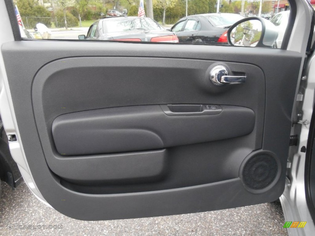 2013 Fiat 500 Pop Grigio/Nero (Gray/Black) Door Panel Photo #93308691