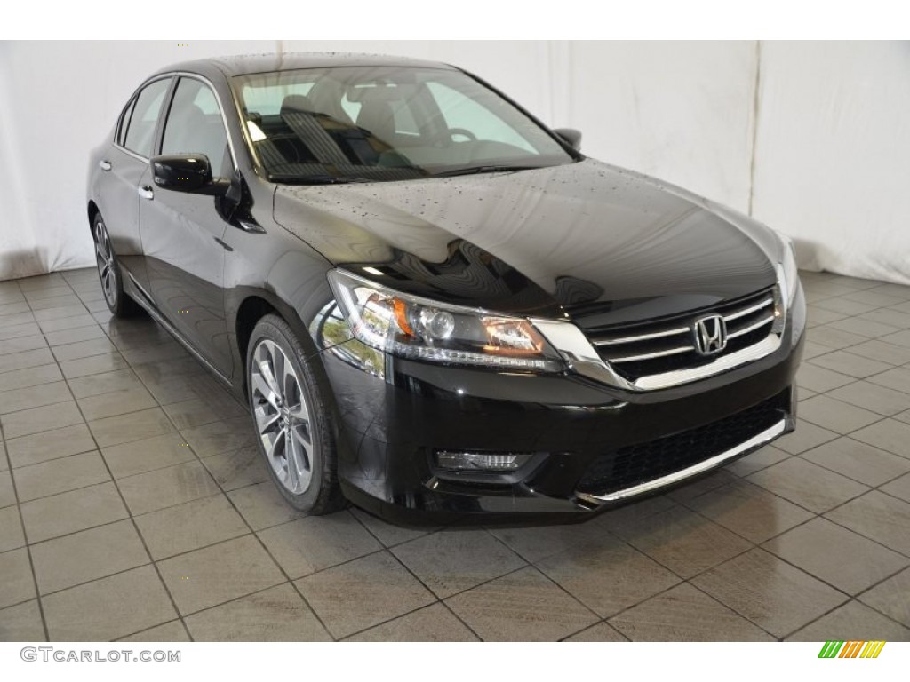 2014 Accord Sport Sedan - Crystal Black Pearl / Black photo #1