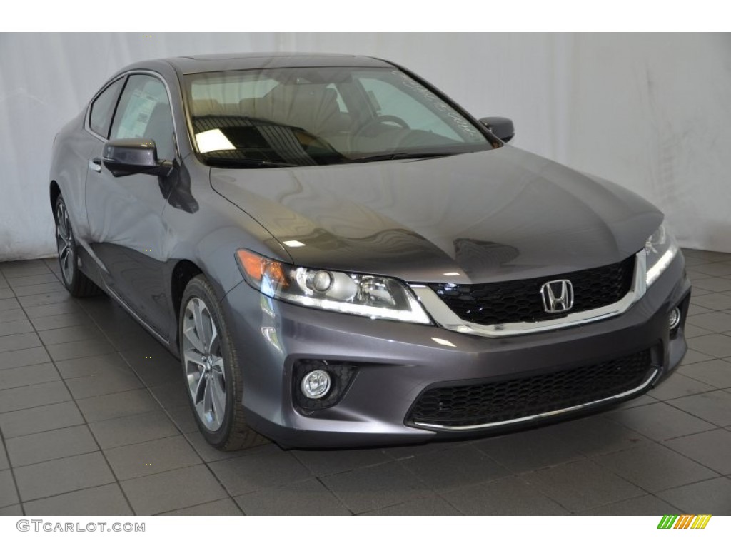 2014 Accord EX-L V6 Coupe - Modern Steel Metallic / Black photo #1