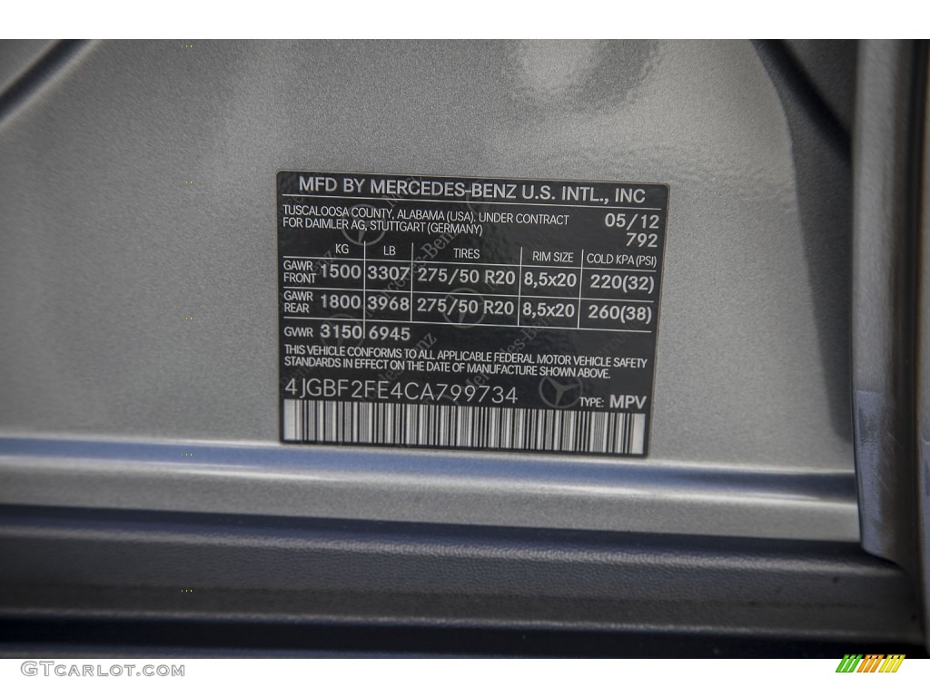 2012 GL 350 BlueTEC 4Matic - Paladium Silver Metallic / Black photo #20