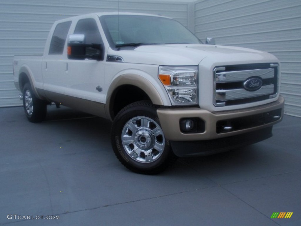 2014 F250 Super Duty King Ranch Crew Cab 4x4 - Oxford White / King Ranch Chaparral Leather/Adobe Trim photo #2