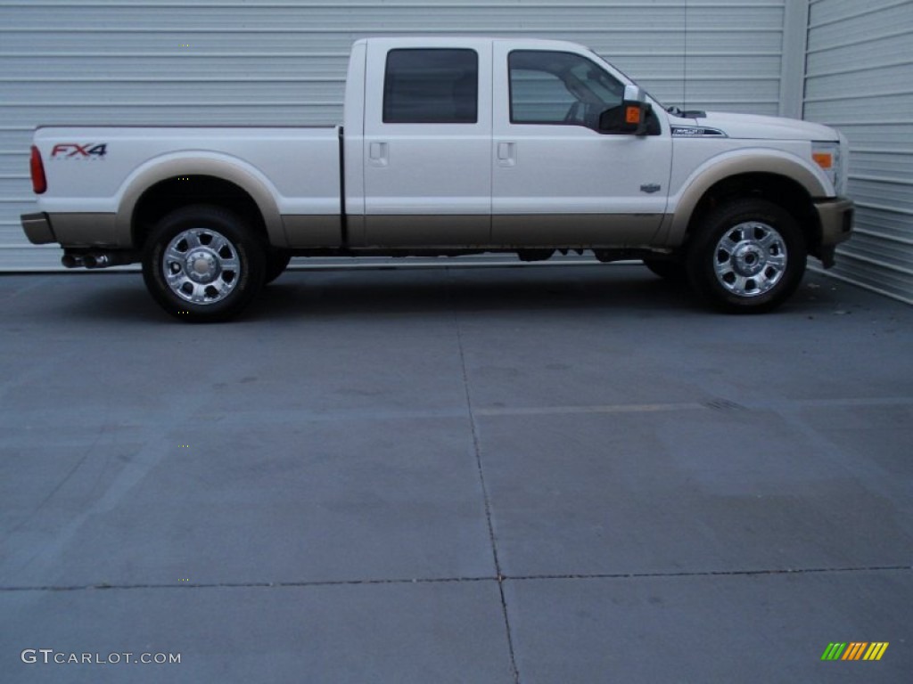 2014 F250 Super Duty King Ranch Crew Cab 4x4 - Oxford White / King Ranch Chaparral Leather/Adobe Trim photo #3