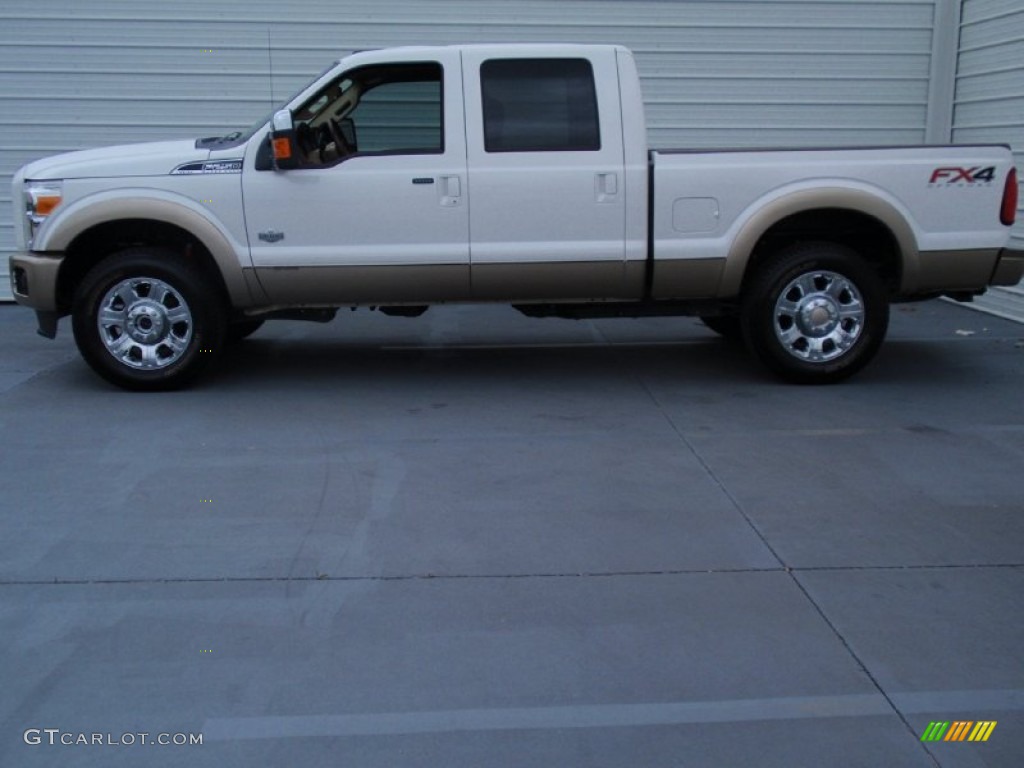 2014 F250 Super Duty King Ranch Crew Cab 4x4 - Oxford White / King Ranch Chaparral Leather/Adobe Trim photo #6